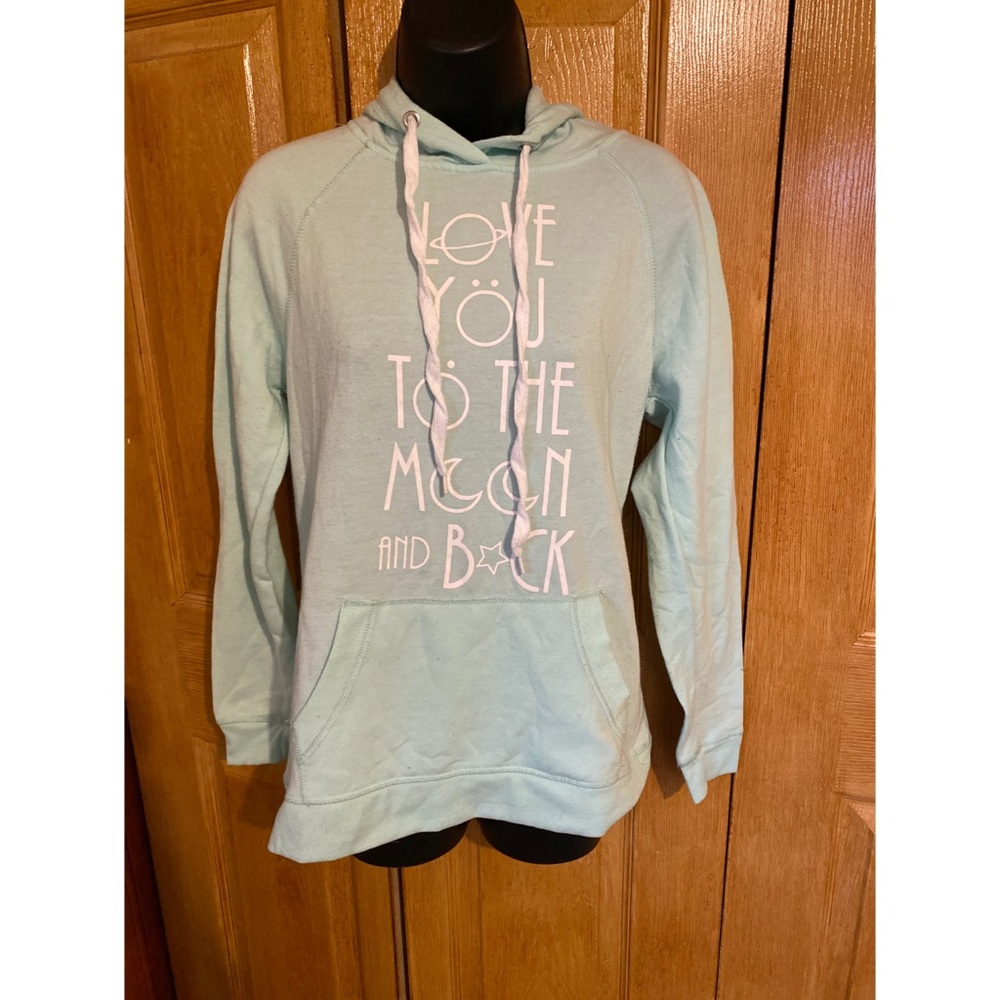 light green logo hoodie.